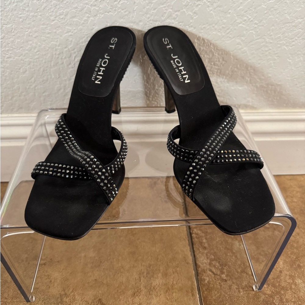 St. John Black Studded Heels